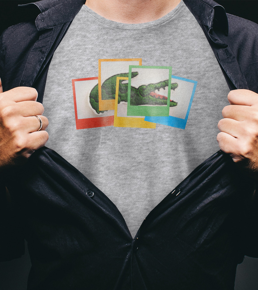 Lacoste Live X Polaroid Loose Fit Multicolor Crocodile Frame T-Shirt