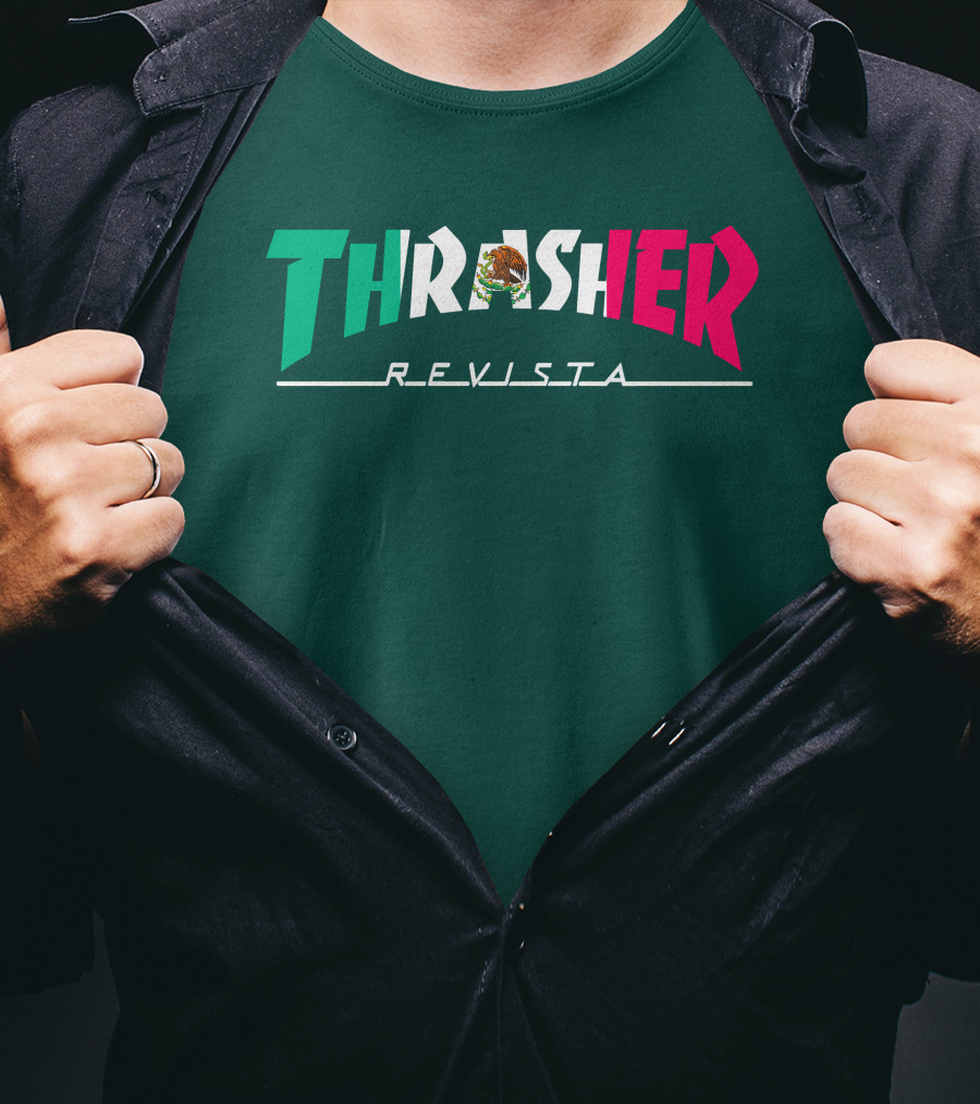 Thrasher Revista Mexican Flag Colors T-Shirt