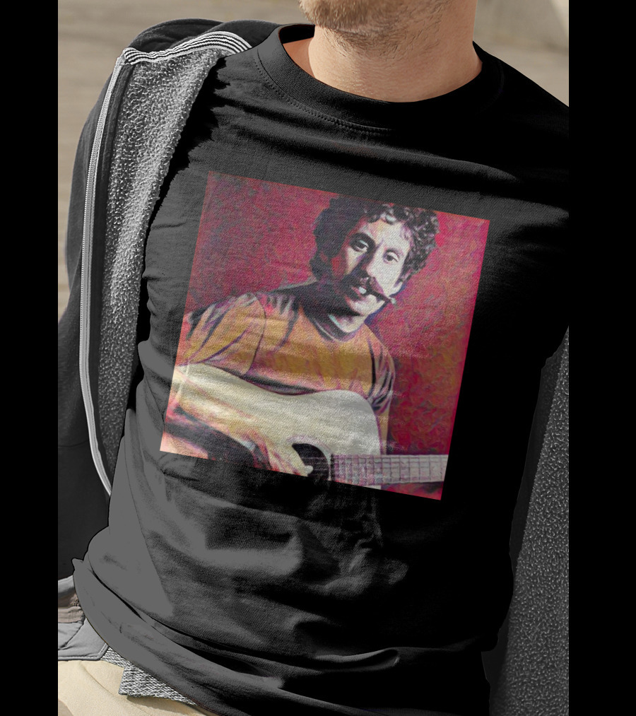 Jim Croce Playing Acoustic Guitar T-Shirt