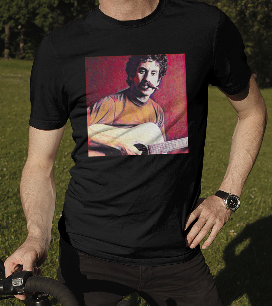 Jim Croce Playing Acoustic Guitar T-Shirt
