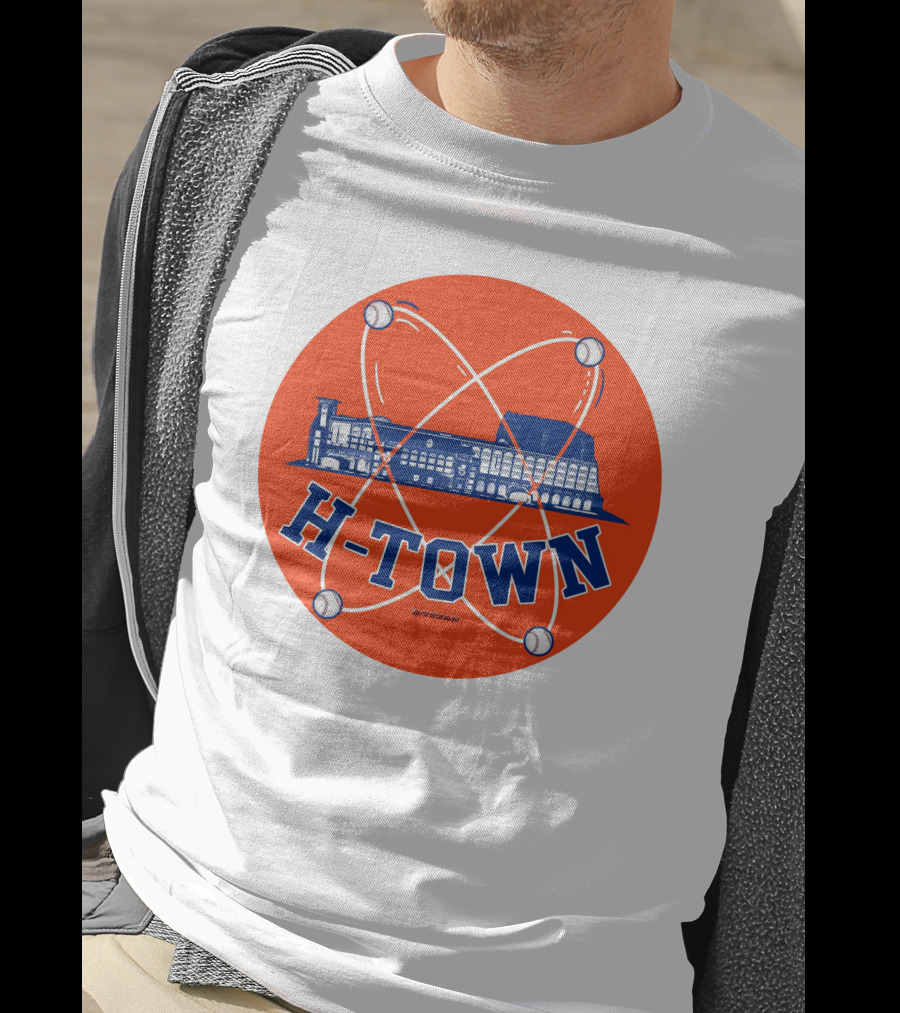 H-Town D-Texan Baseball Landmark Iconography T-Shirt