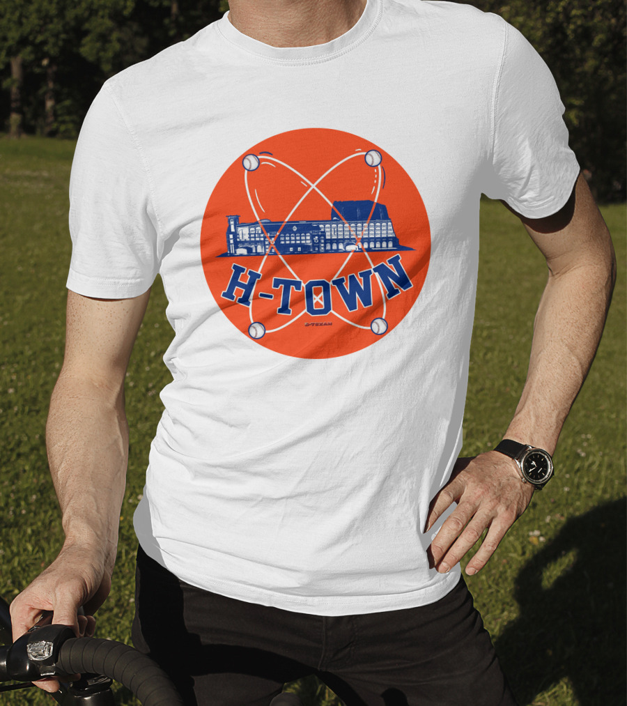 H-Town D-Texan Baseball Landmark Iconography T-Shirt