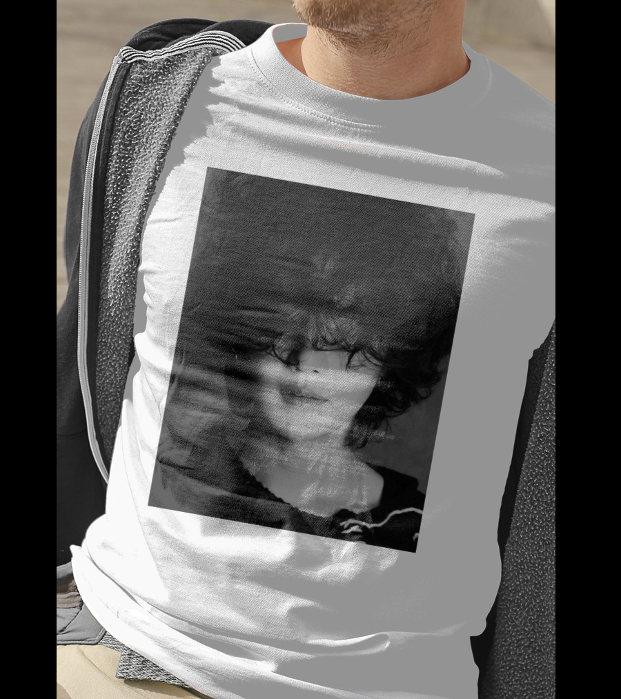 Suga Min Yoongi's Face Black And White Curly Hair T-Shirt