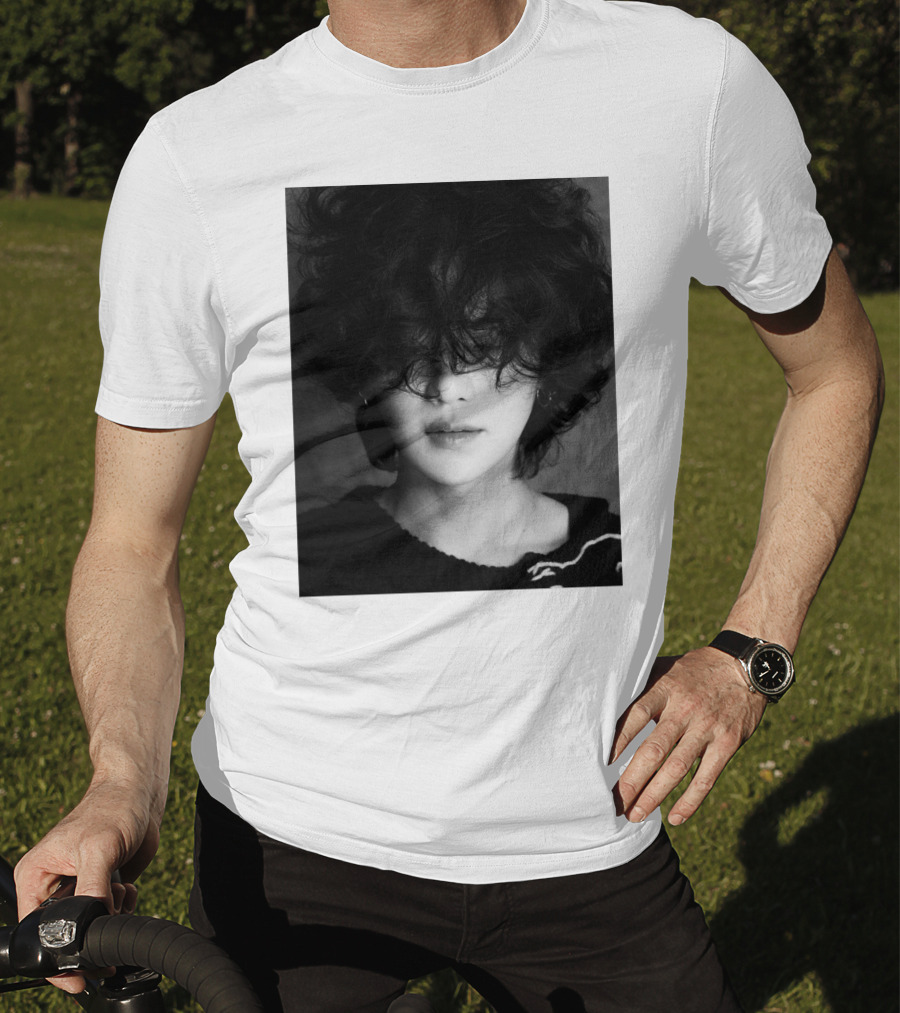 Suga Min Yoongi's Face Black And White Curly Hair T-Shirt