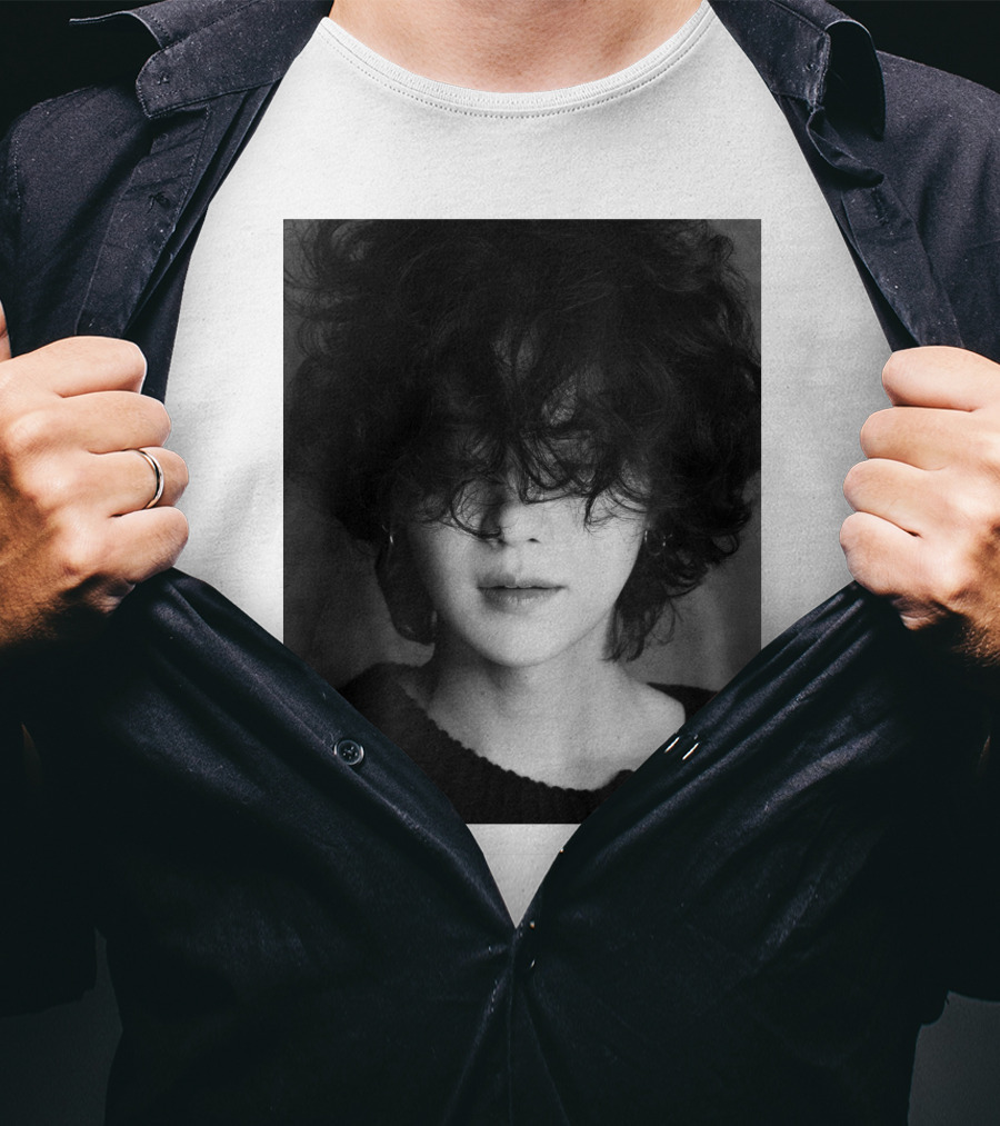 Suga Min Yoongi's Face Black And White Curly Hair T-Shirt