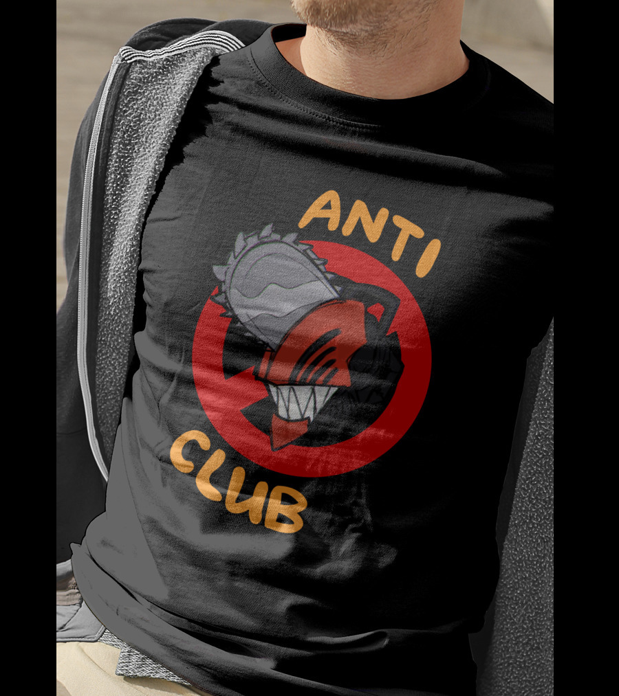 Chain Saw Man Anti Club Chainsaw Head With Red No Sign T-Shirt