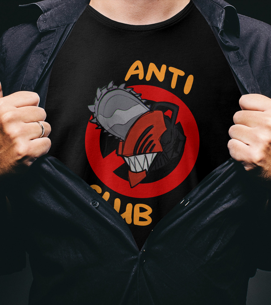 Chain Saw Man Anti Club Chainsaw Head With Red No Sign T-Shirt