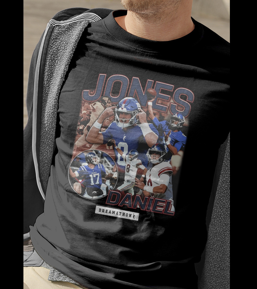 Jones Daniel Dreamathon Football Giants Quarterback Athlete T-Shirt
