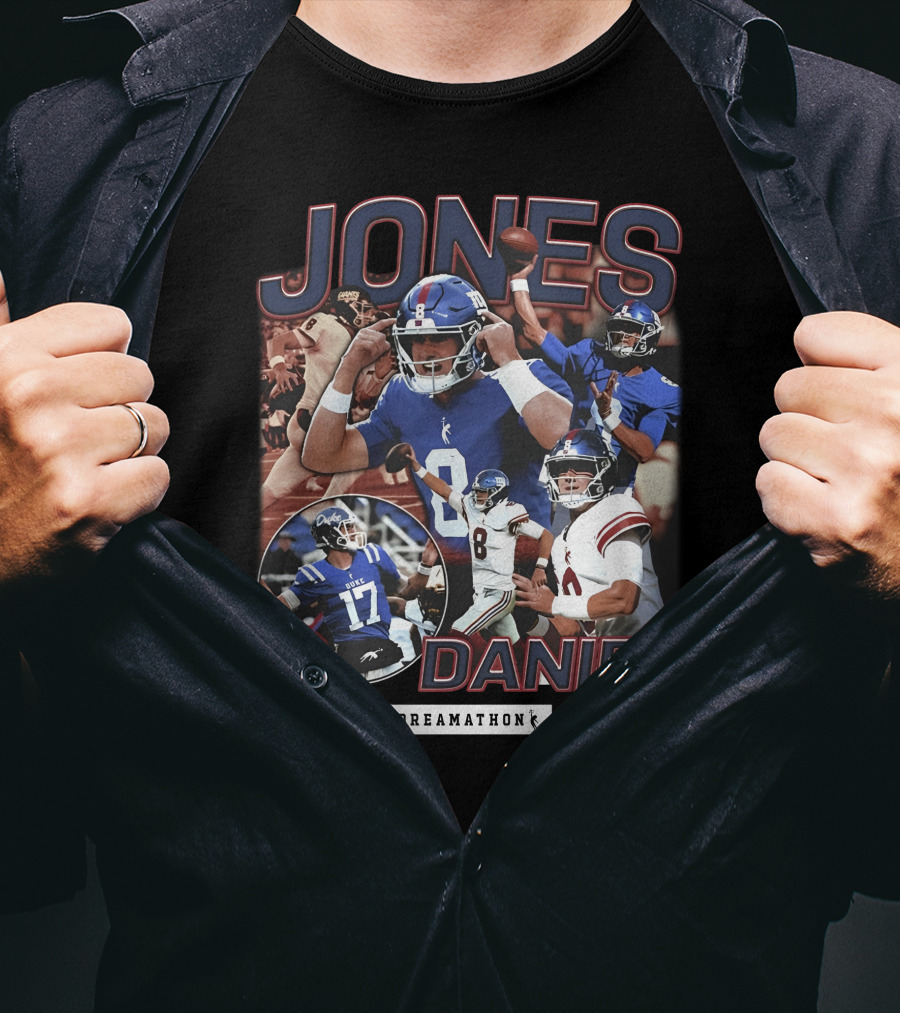 Jones Daniel Dreamathon Football Giants Quarterback Athlete T-Shirt