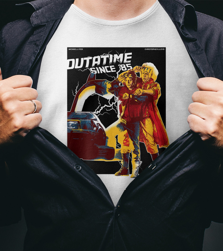 Dutatime Since '85 Back To The Future Michael J. Fox Christopher Lloyd Universal T-Shirt