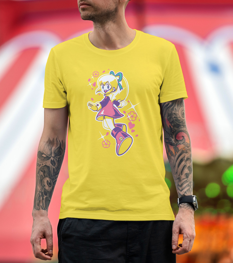 Good Luck Out There Cute Anime Girl with Flowers and Hearts T-Shirt