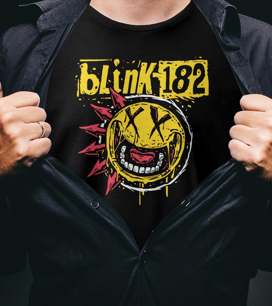 Blink182 Punk Smiley Distressed Face T-Shirt