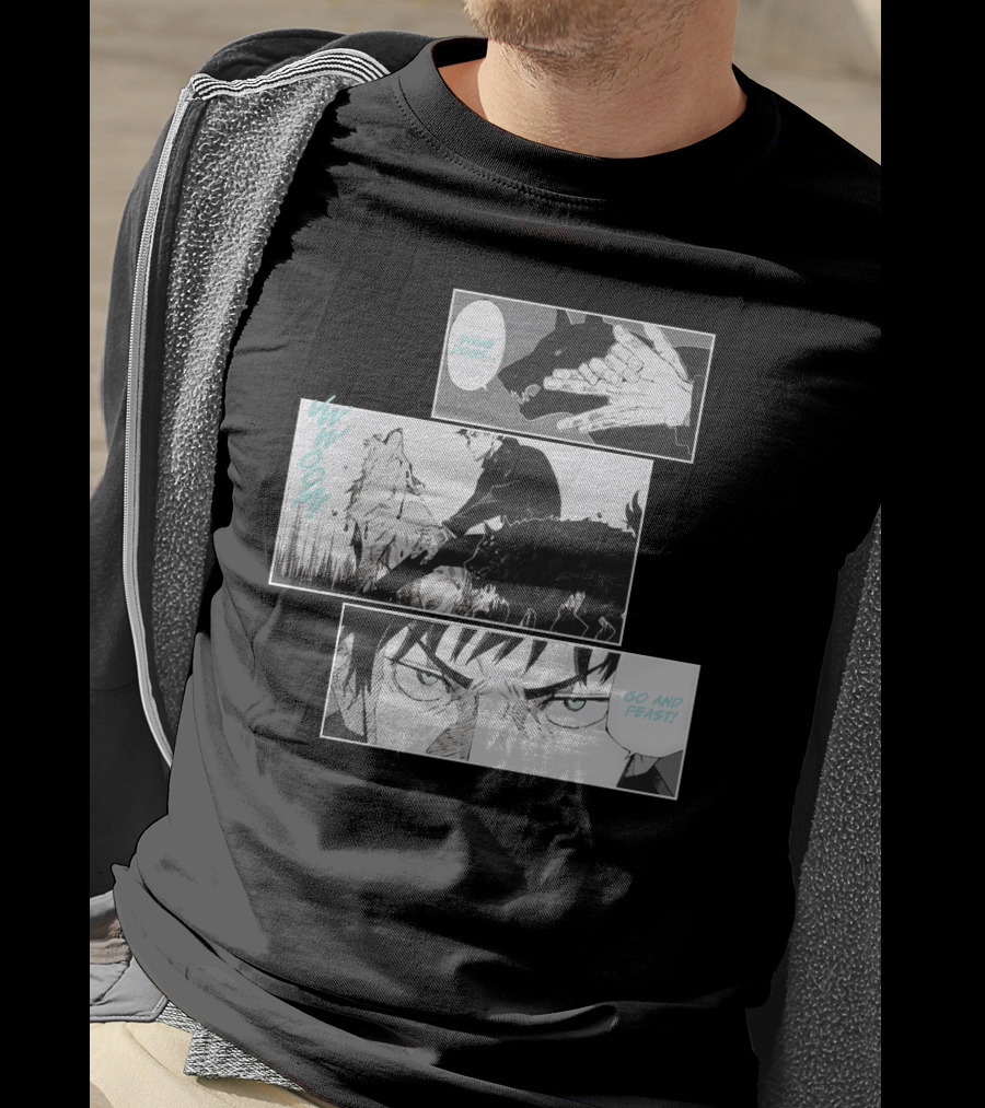 Shonen Jump Jujutsu Kaisen Megumi Divine Dogs Go And Feast T-Shirt