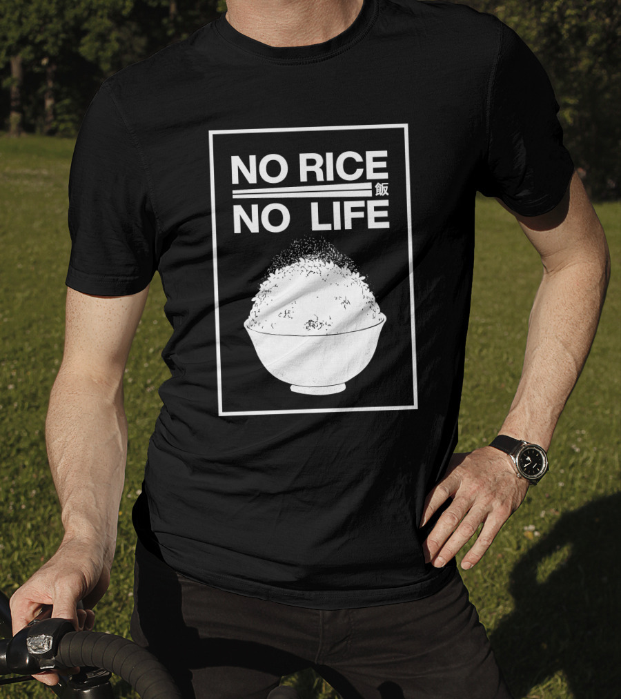 No Rice No Life Kanji Bowl T-Shirt
