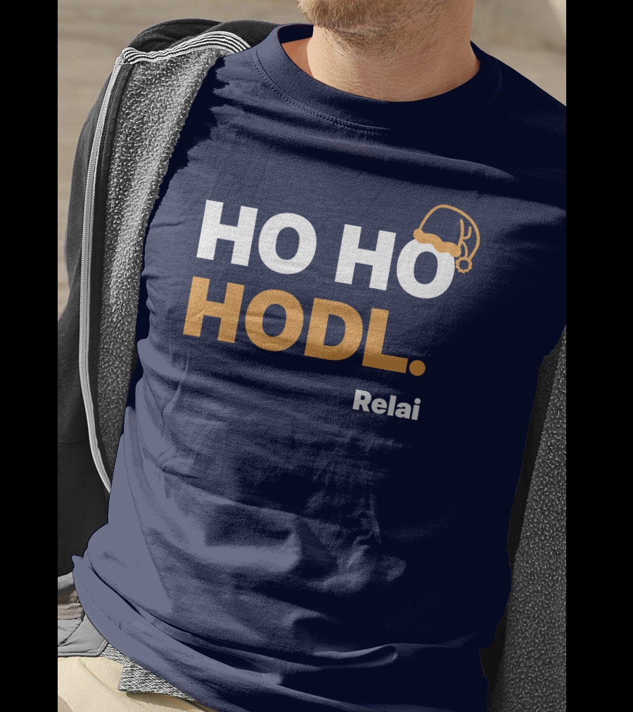 Ho Ho Hodl Relai Christmas Santa Hat Bitcoin T-Shirt