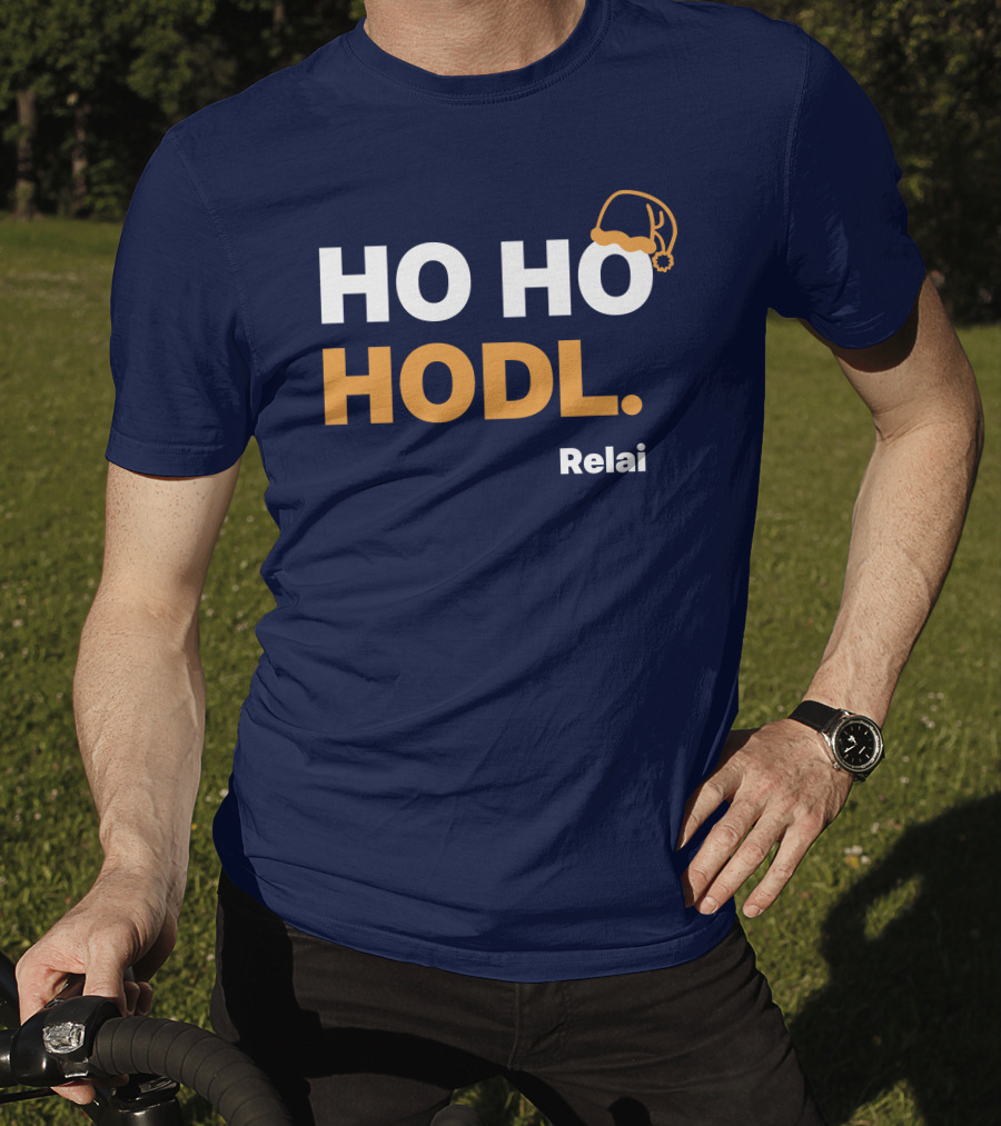 Ho Ho Hodl Relai Christmas Santa Hat Bitcoin T-Shirt