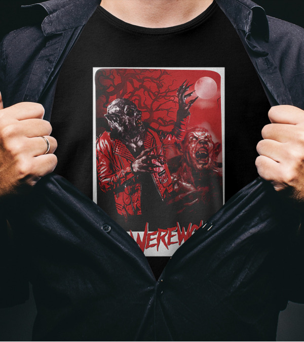 Motionless In White Werewolf Colortest Lurking In The Dark Red Moon Horror Scene T-Shirt