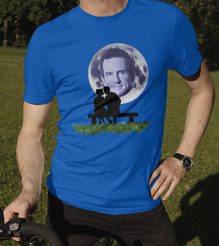 Beneath The Probst Moon Romantic Silhouette Bench Scene T-Shirt