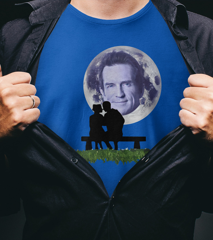 Beneath The Probst Moon Romantic Silhouette Bench Scene T-Shirt