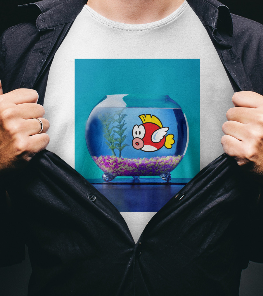 Nintendo Mario Cheep Cheep Fish Bowl T-Shirt