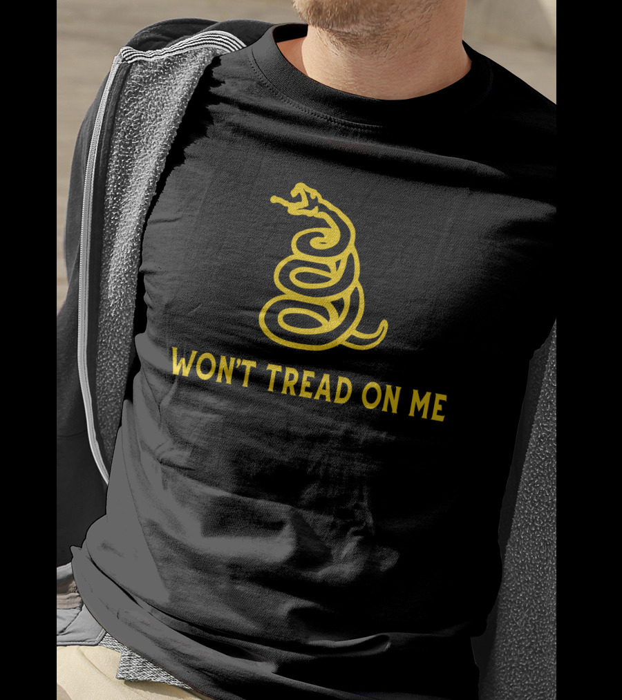 Won't Tread On Me Coiled Yellow Snake T-Shirt