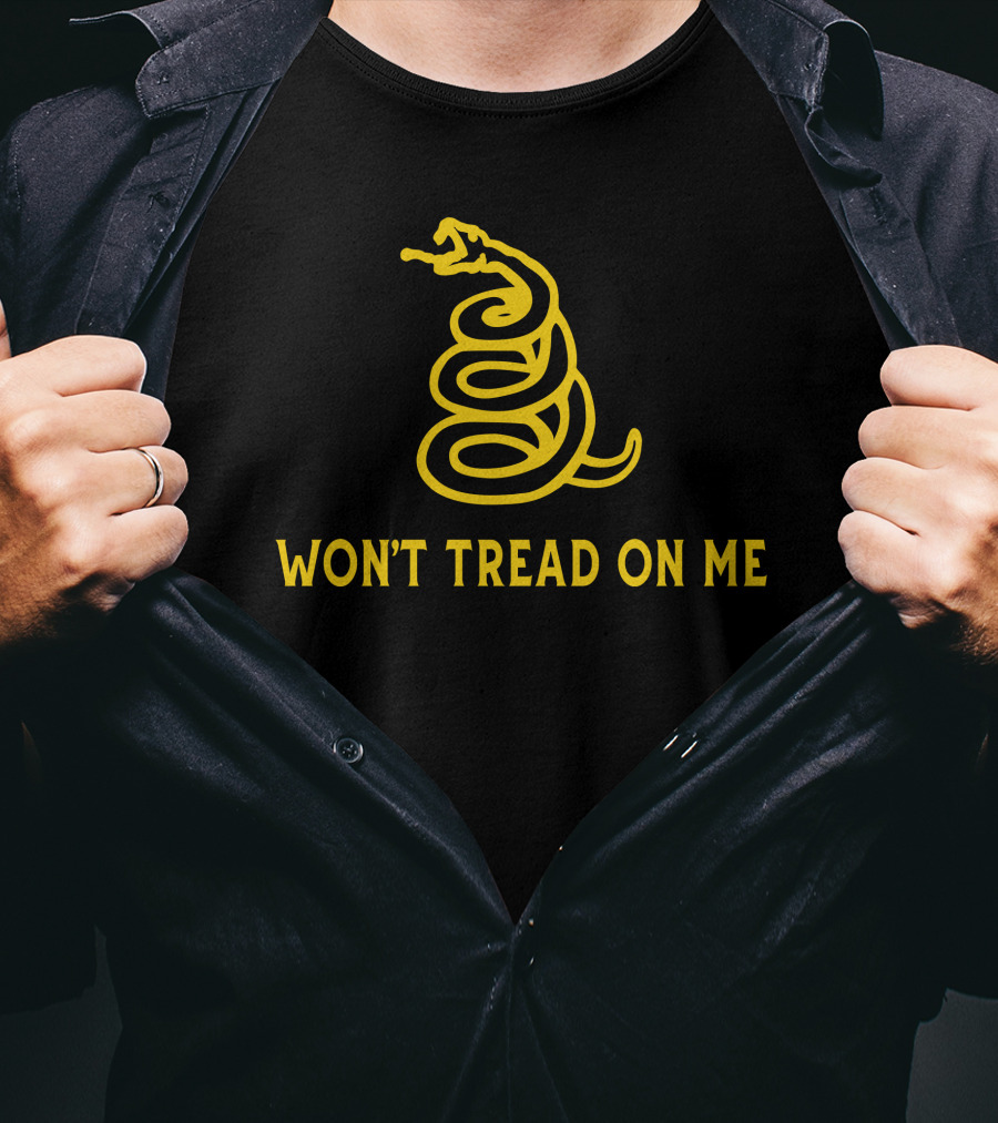 Won't Tread On Me Coiled Yellow Snake T-Shirt