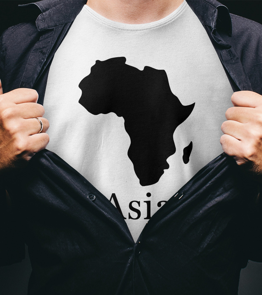 Asia Africa Map Optical Illusion T-Shirt