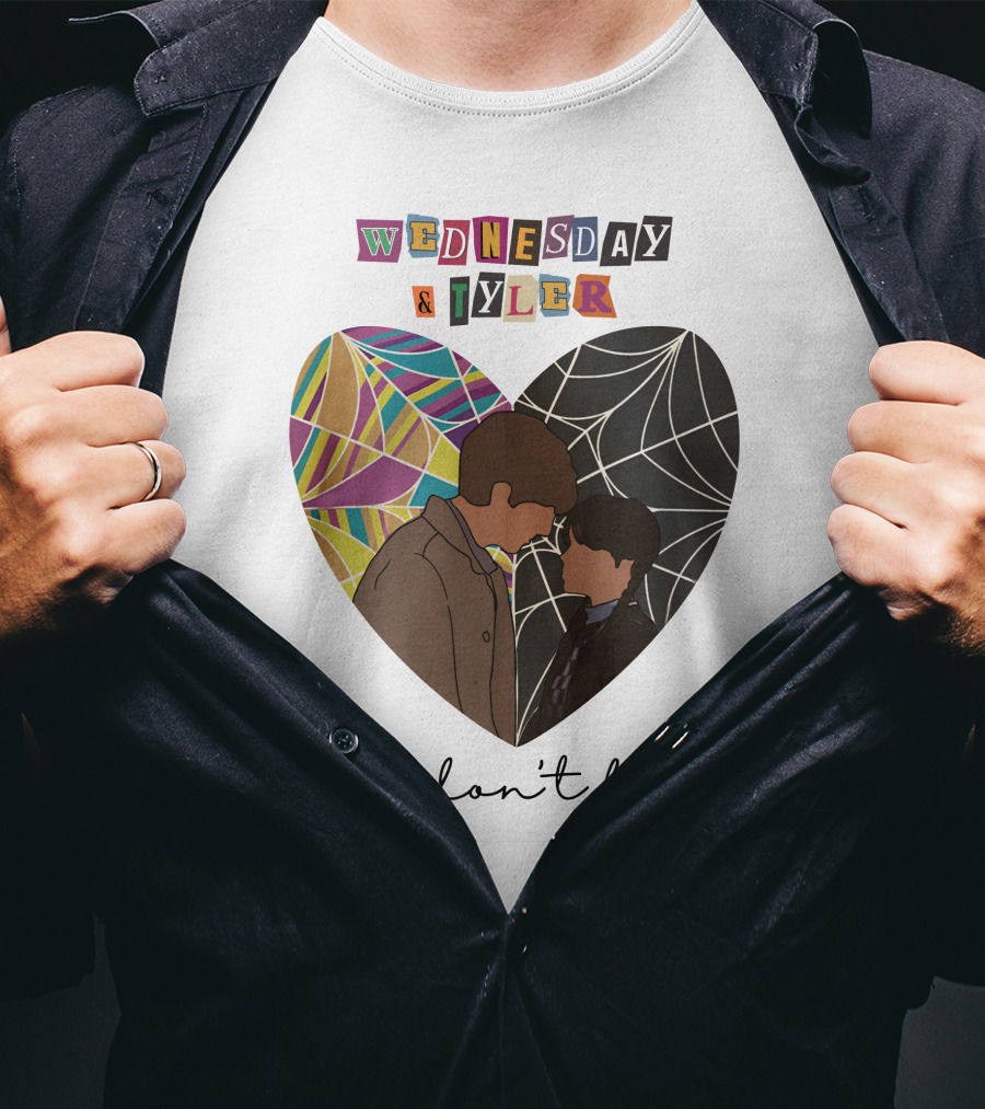 Wednesday And Tyler We Don't Hug Heart T-Shirt