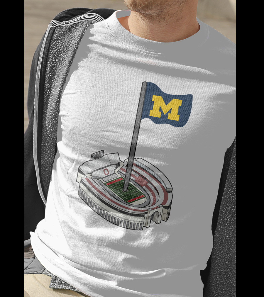 Britt Brianzivino Michigan Ohio Stadium Rivalry Flag T-Shirt