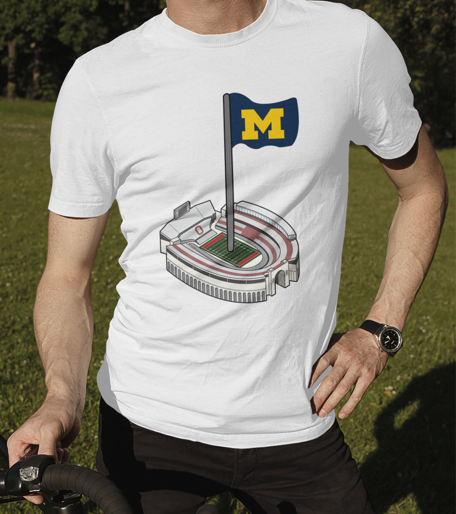 Britt Brianzivino Michigan Ohio Stadium Rivalry Flag T-Shirt