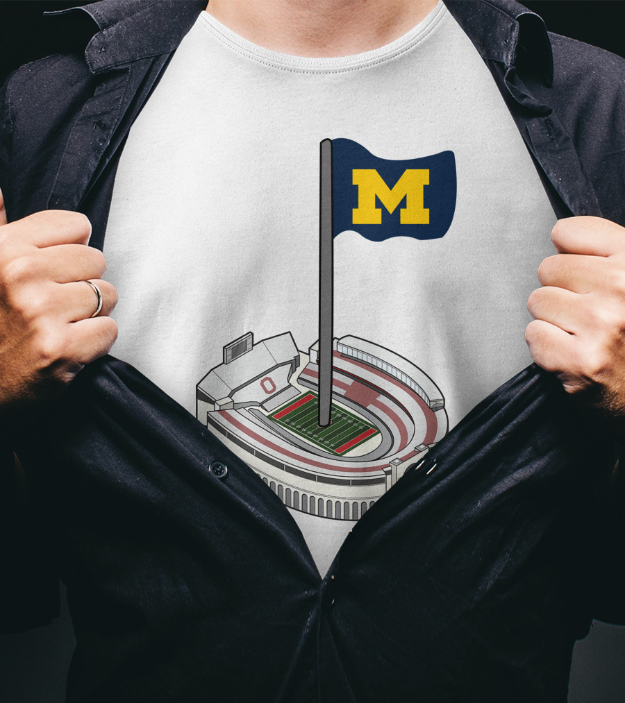 Britt Brianzivino Michigan Ohio Stadium Rivalry Flag T-Shirt
