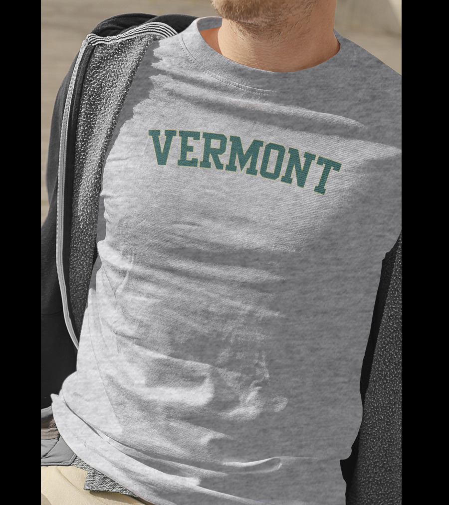 Vermont Green College Style Block Letters T-Shirt