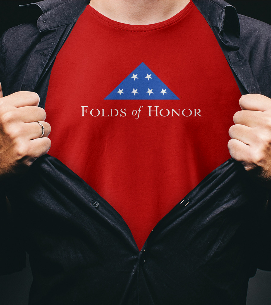 Dan Bongino Folds Of Honor Stars Triangle Blue T-Shirt