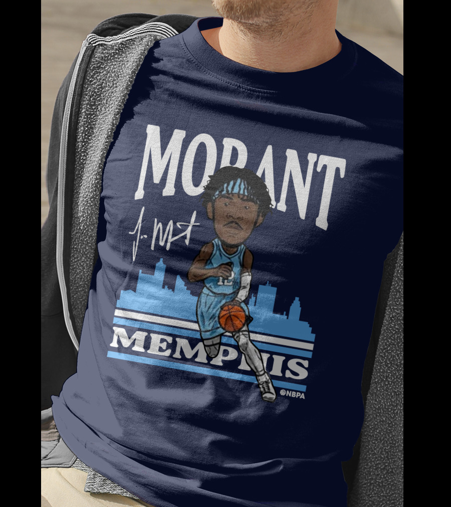 Morant Memphis Basketball Skyline NBPA T-Shirt