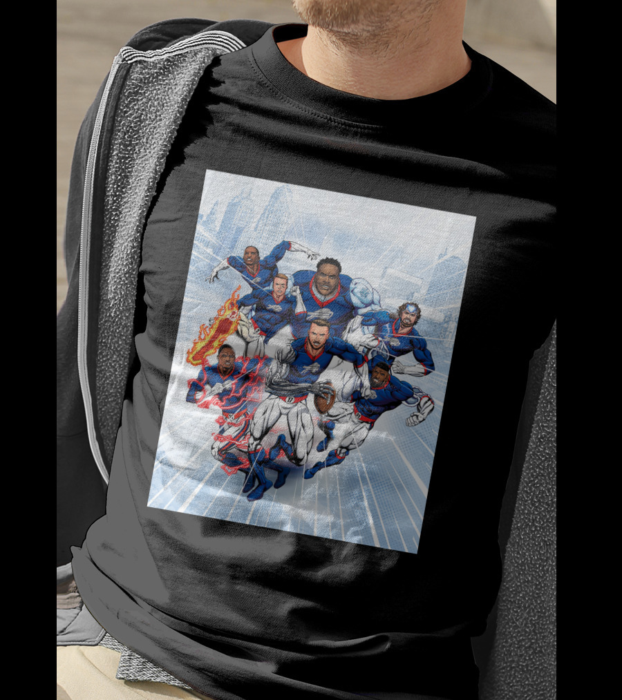 Buffalo Bills Super Hero Team Comic T-Shirt