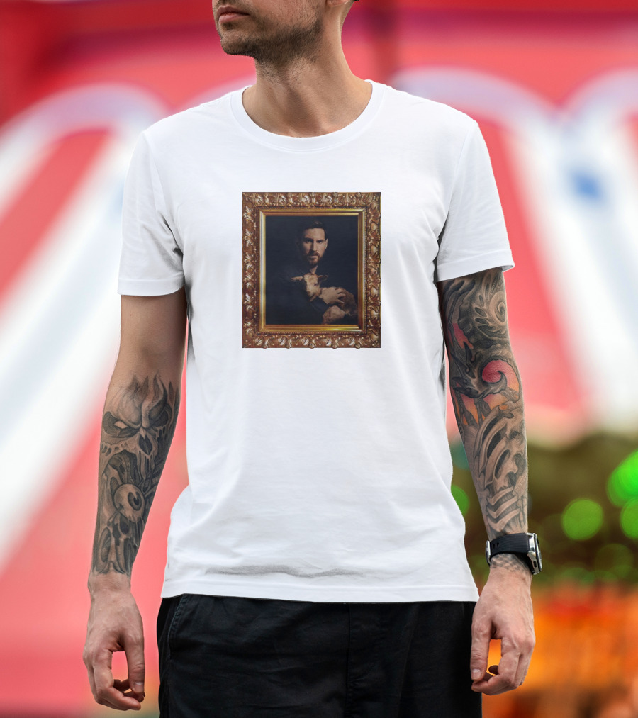 Messi GOAT Portrait with Ornate Frame T-Shirt
