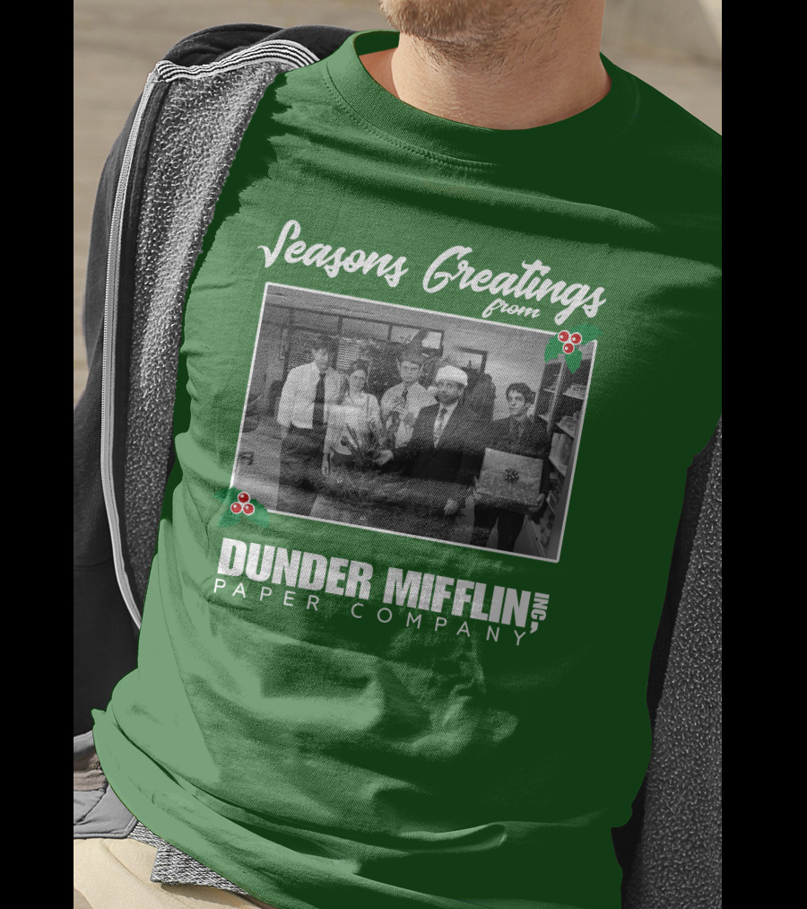 Seasons Greetings From Dunder Mifflin Paper Company Holiday Photo T-Shirt