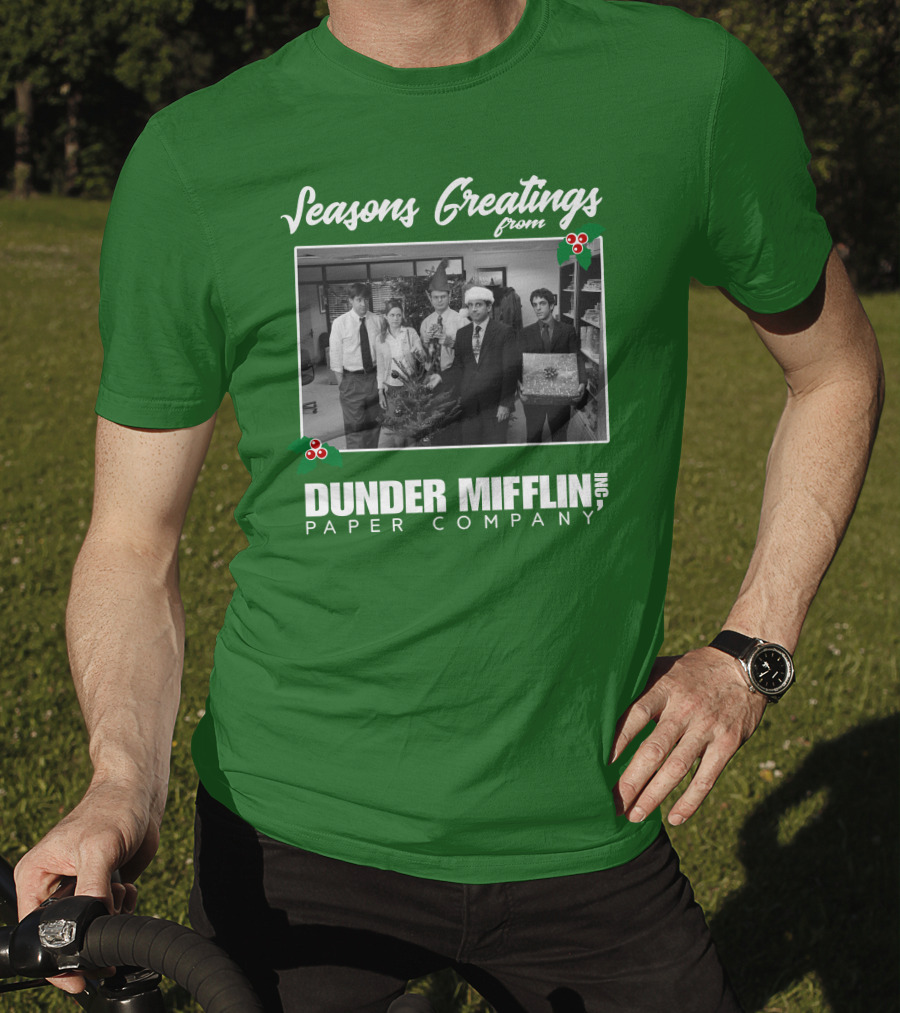 Seasons Greetings From Dunder Mifflin Paper Company Holiday Photo T-Shirt