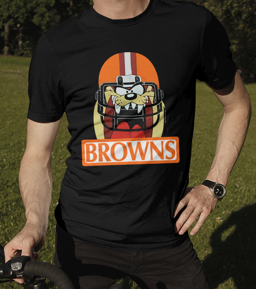 Cleveland Browns Tazmanian Devil Browns Football Helmet T-Shirt