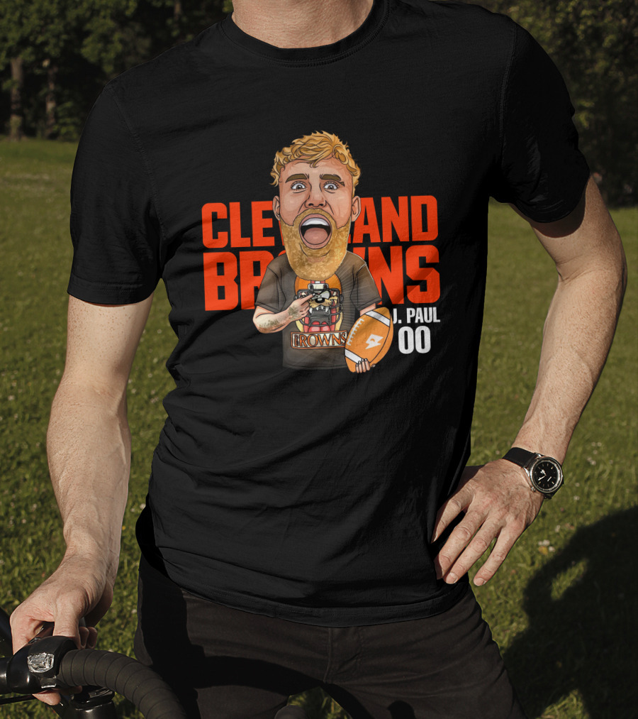 Cleveland Browns J. Paul 00 Football Illustration - Agha Noor T-Shirt