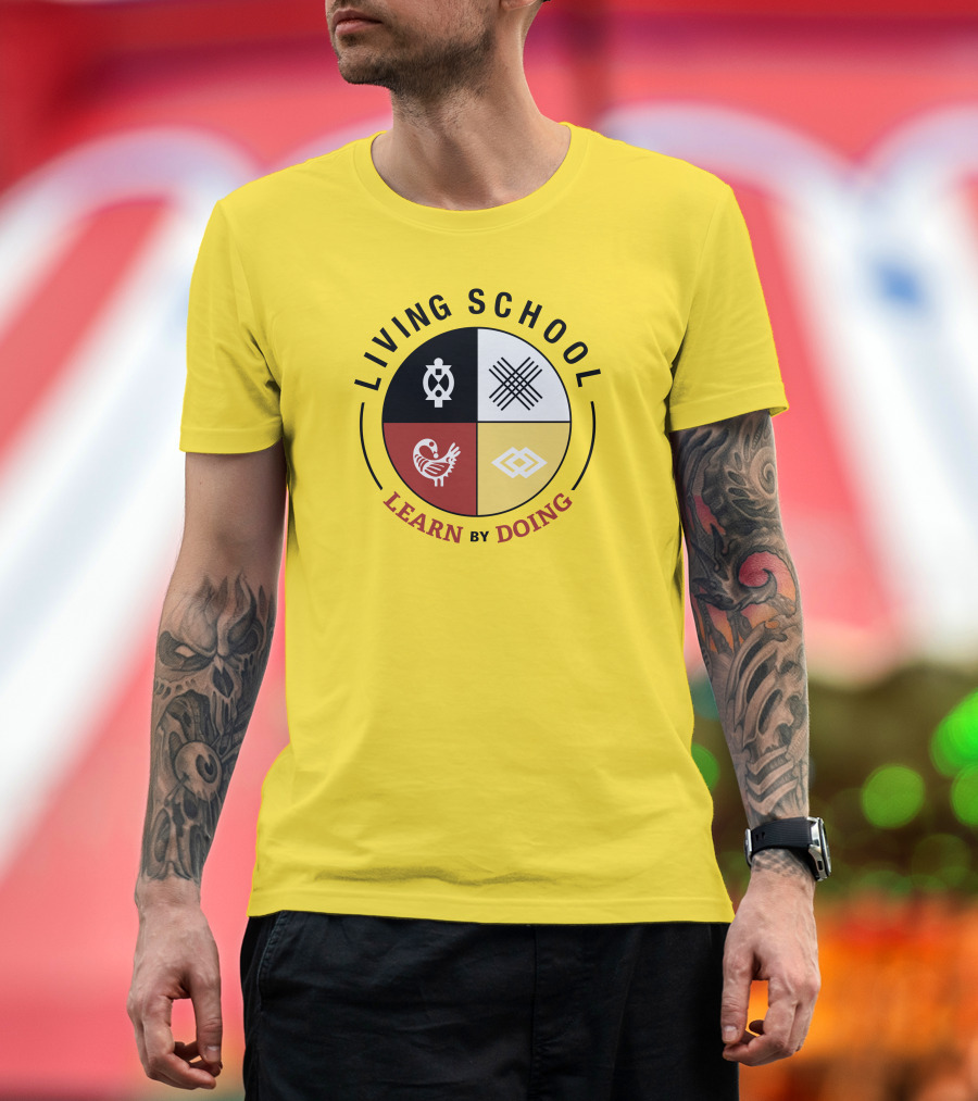 Living School Learn By Doing Emblem with Quadrant Symbols T-Shirt