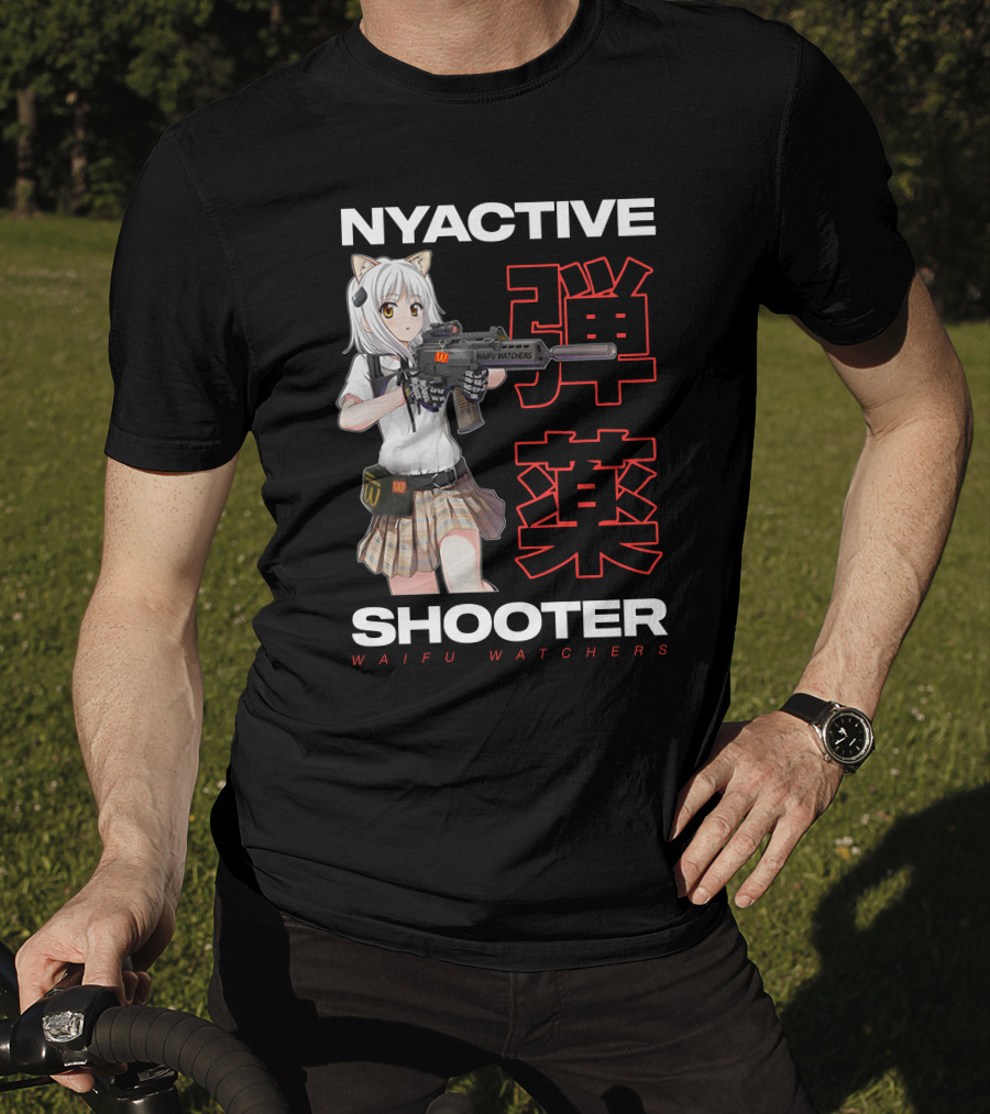 NYACTIVE Shooter Waifu Watchers Anime T-Shirt