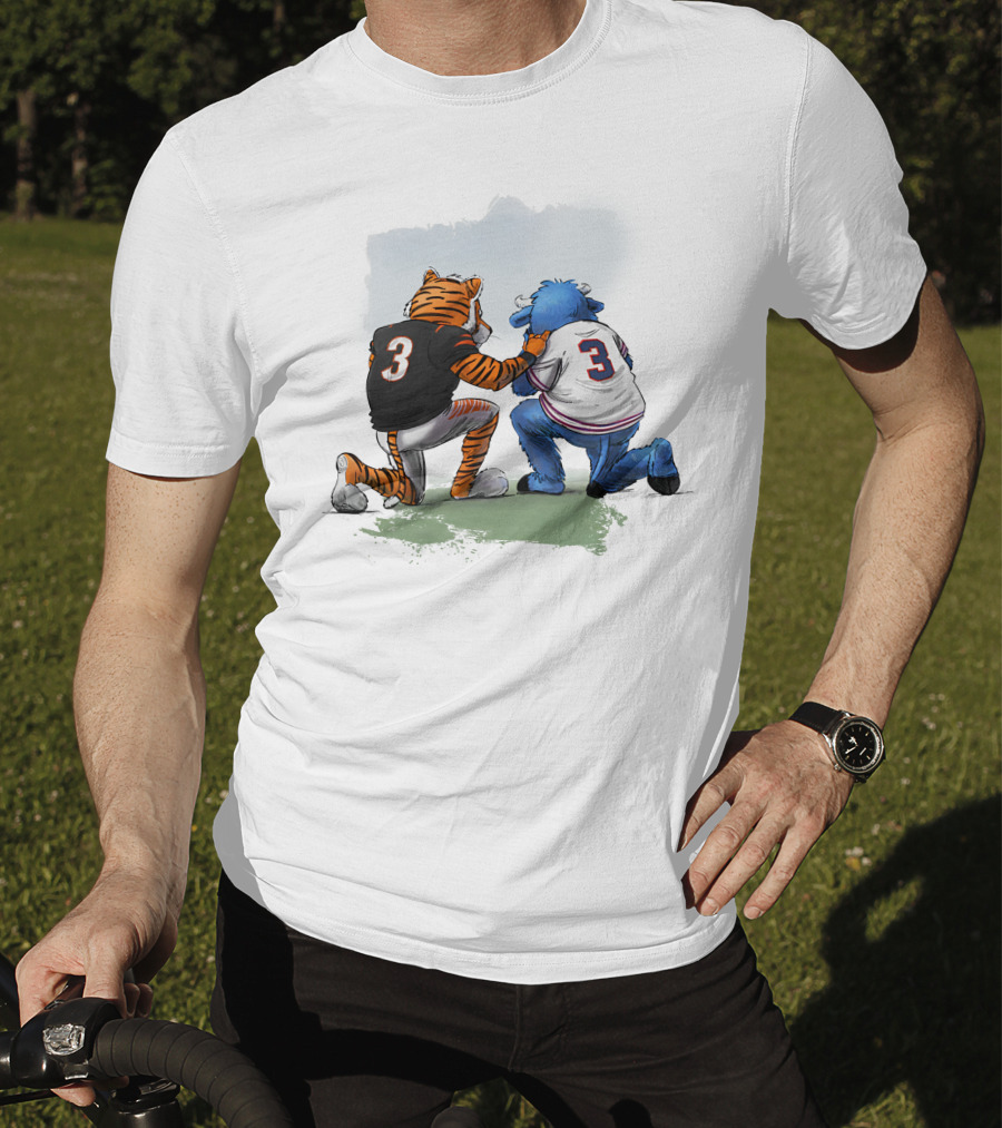 Dey Pray Together Kevin Necessary Cincinnati Bengals Buffalo Bills Mascots Number 3 T-Shirt