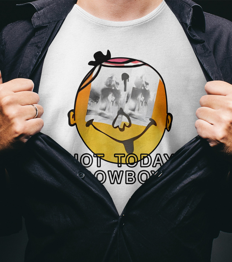 Not Today Cowboy Smiley With Abstract Overlay T-Shirt