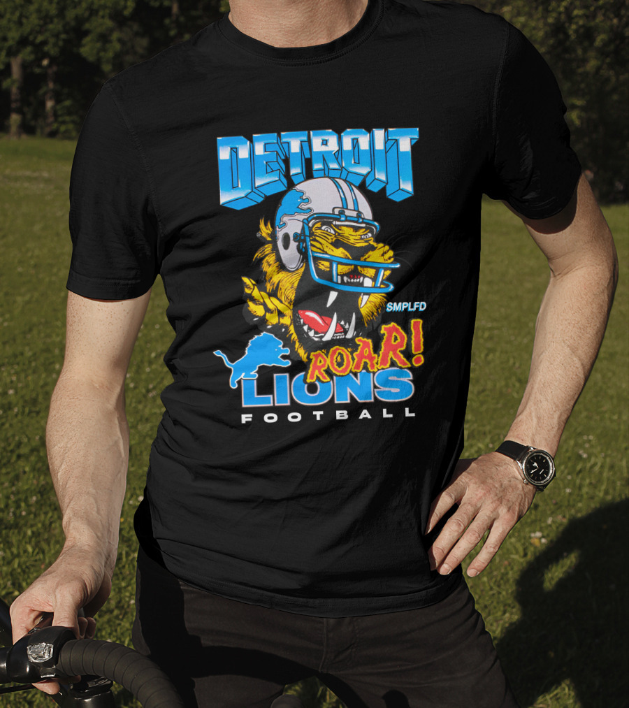 Detroit Lions SMPLFD Roar Football T-Shirt