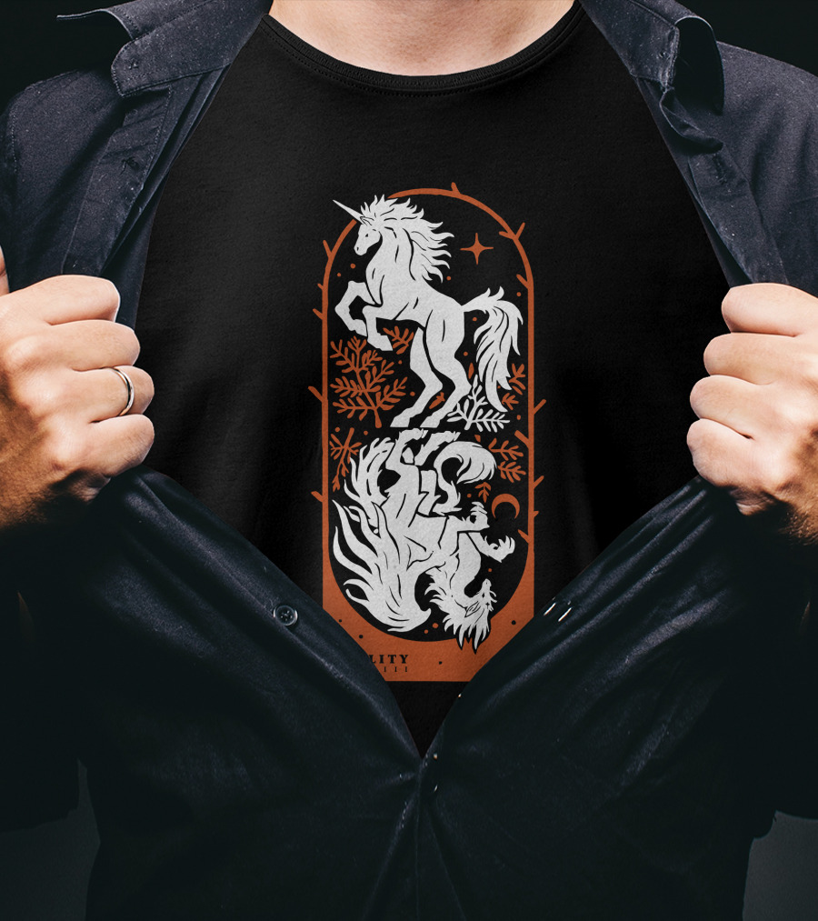 Duality Unicorn And Dragon Mystic T-Shirt