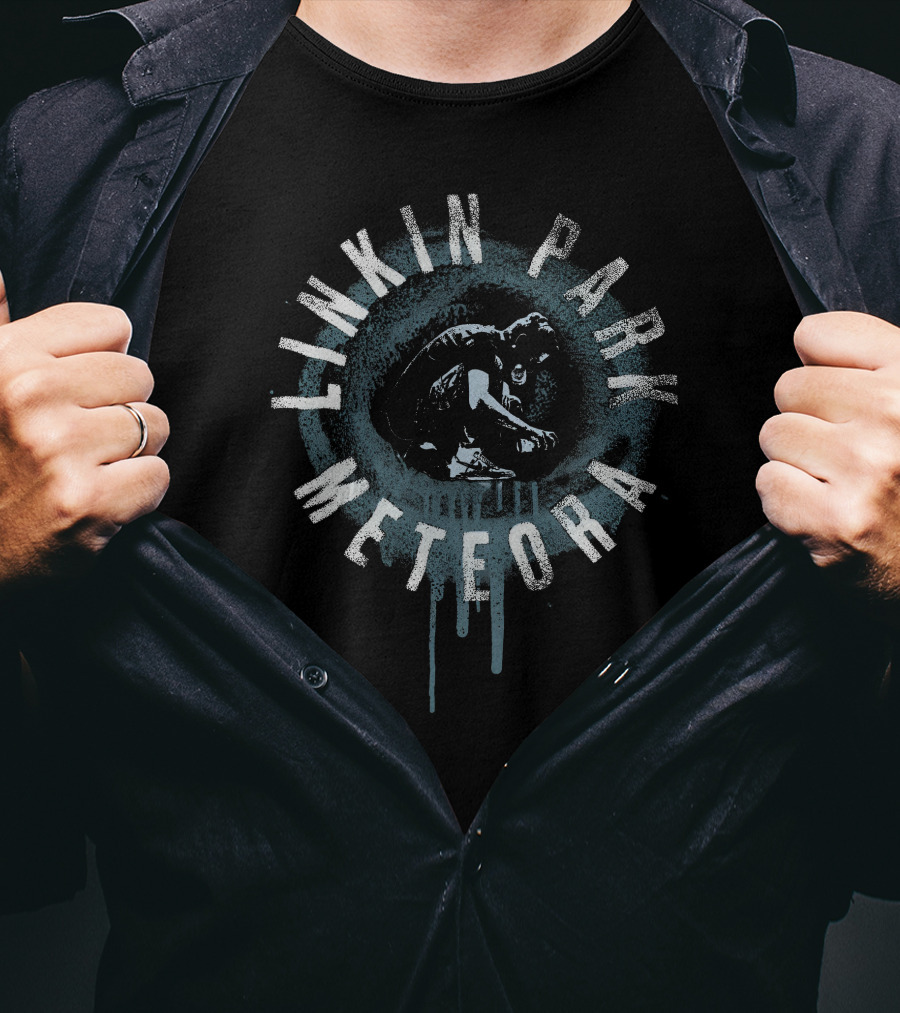 Linkin Park Meteora Grunge Artwork With Central Figure T-Shirt
