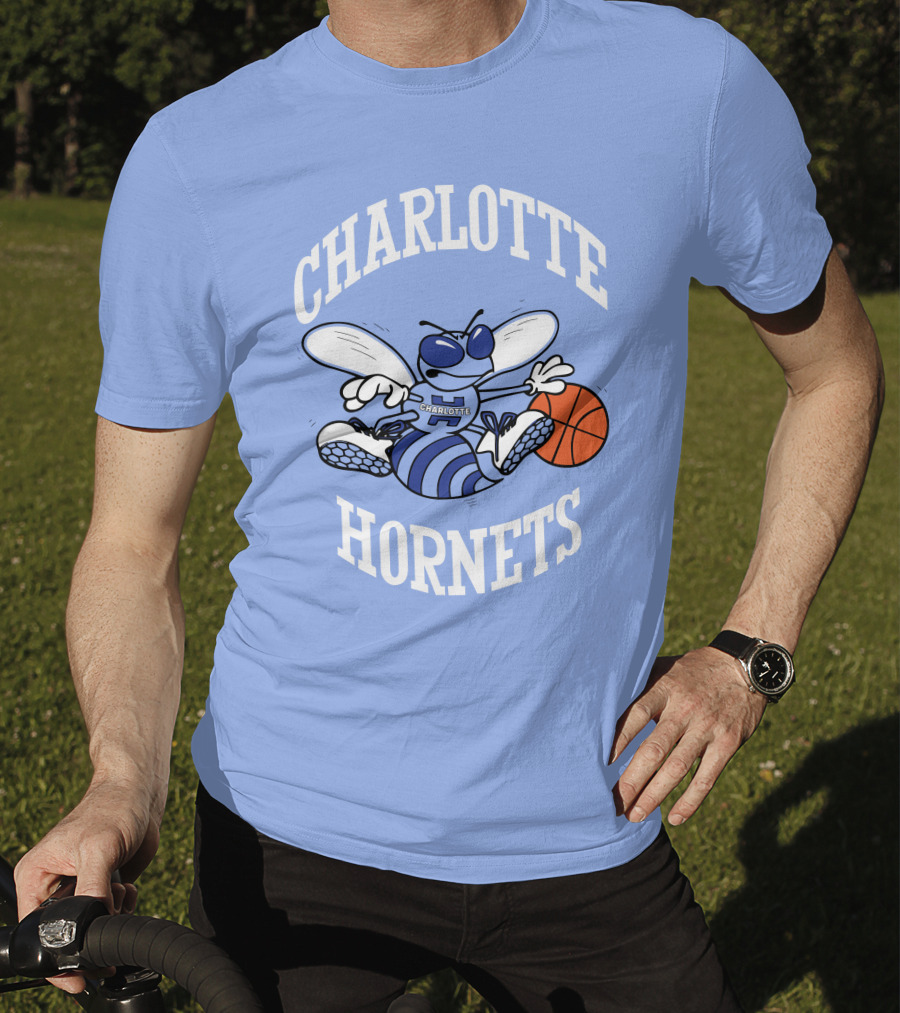 Charlotte Hornets Buzzing Basketball Mascot T-Shirt