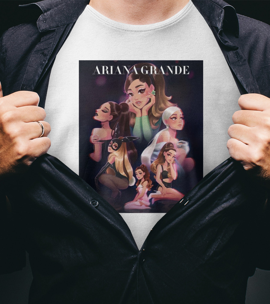 Ariana Grande Cartoon Characters Collage T-Shirt