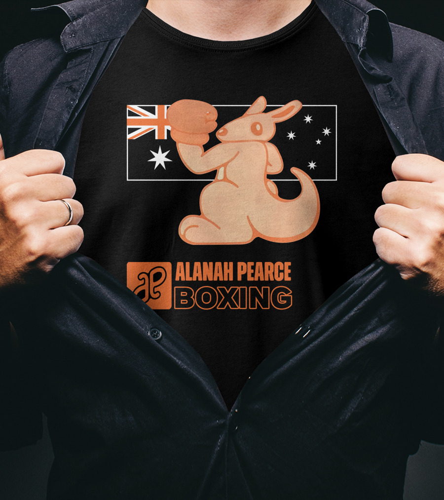 Alanah Pearce Boxing Kangaroo Australia Flag T-Shirt